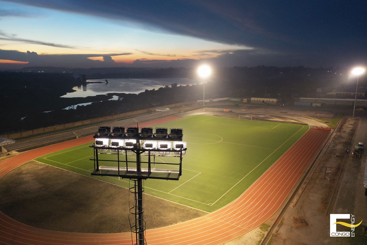 Eclairage de stade à Kolwezi, RDC