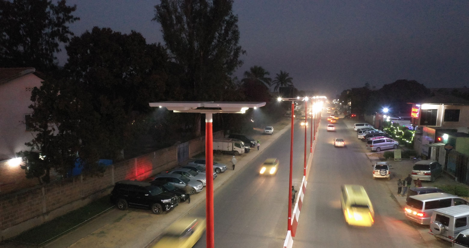 Solar street lighing in Lubumbashi, DR Congo