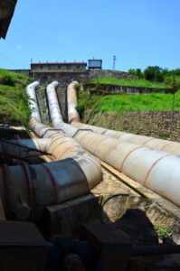 Penstocks at the Sanga hydroelectric plant