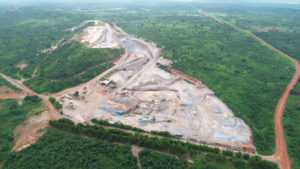 Aerial view of the Katonto quarry in DR Congo