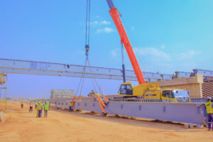 Construction du pont de l'échangeur de Kolwezi, Lualaba, RDC