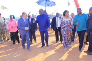 Malta D Forrest welcomes President Félix Tshisekedi to the Kolwezi interchange construction site